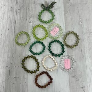 Garold C Miller Friends Collection Plastic Chunky Bead Green Bracelet Bundle 11